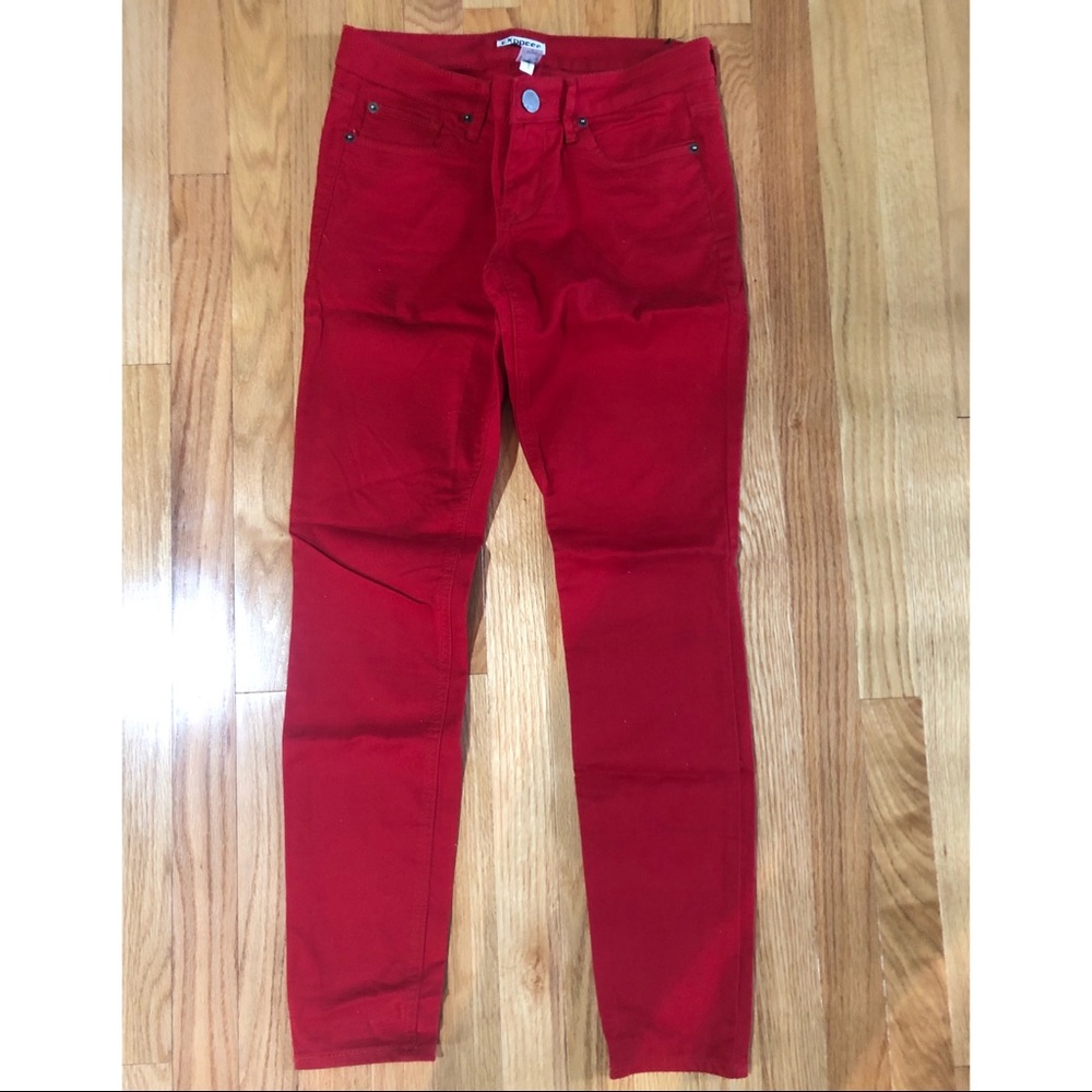 NWOT Red Jean Leggings